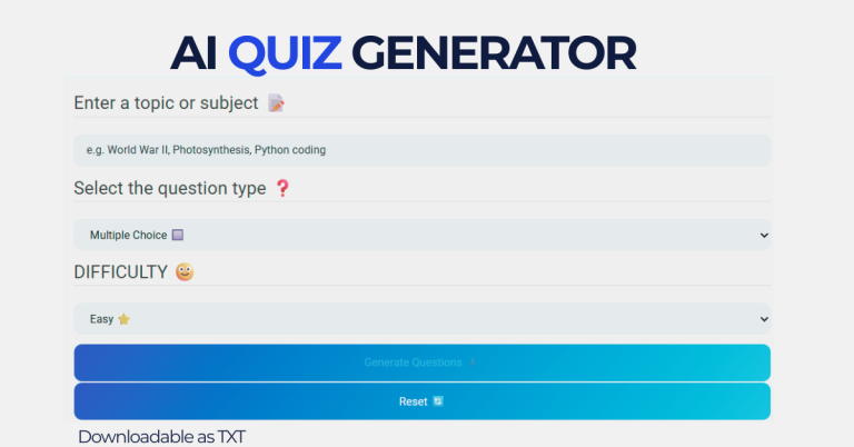 Instant AI-Powered Quiz Creator: Custom Quizzes in Seconds