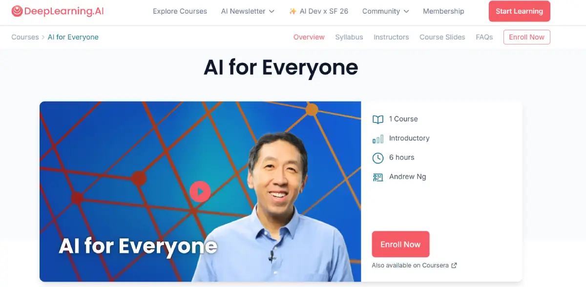 DeepLearning AI for Everyone course