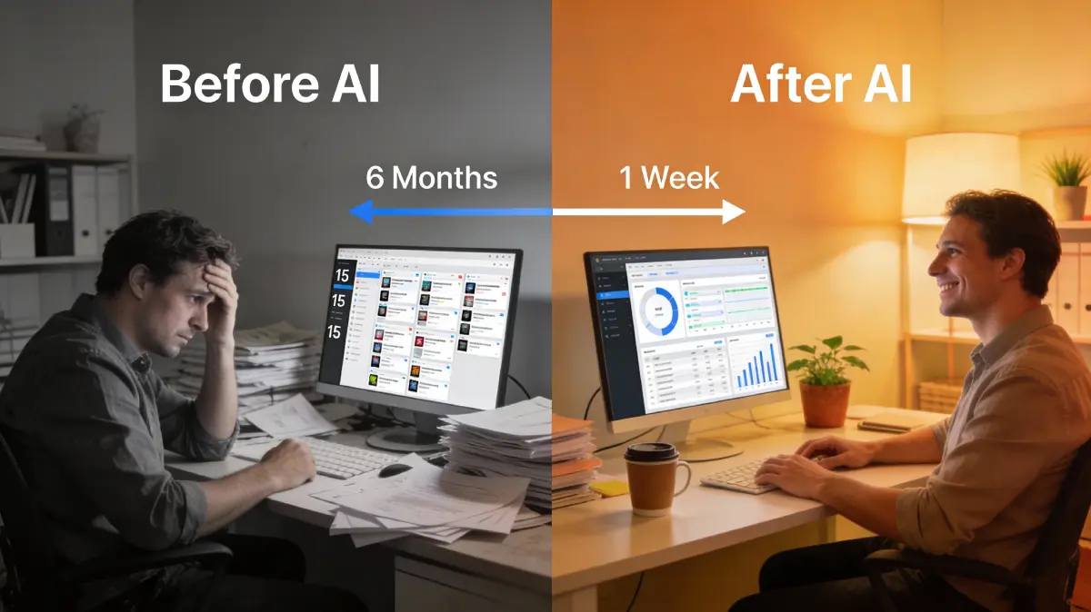 Before and after comparison of AI impact on affiliate marketing