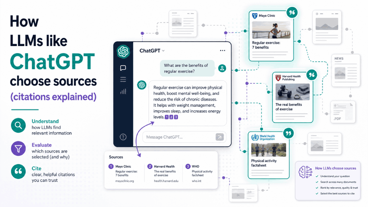 AI chat interface displaying citations to web pages