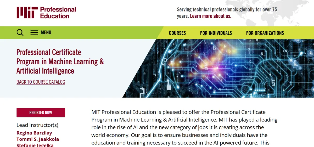 MIT Machine Learning and AI certificate program