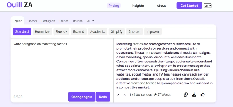 AI writer by quillza.com