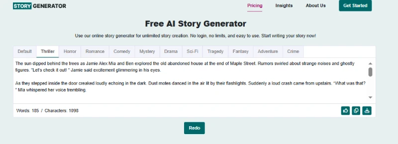 Story generator by story-generator.com