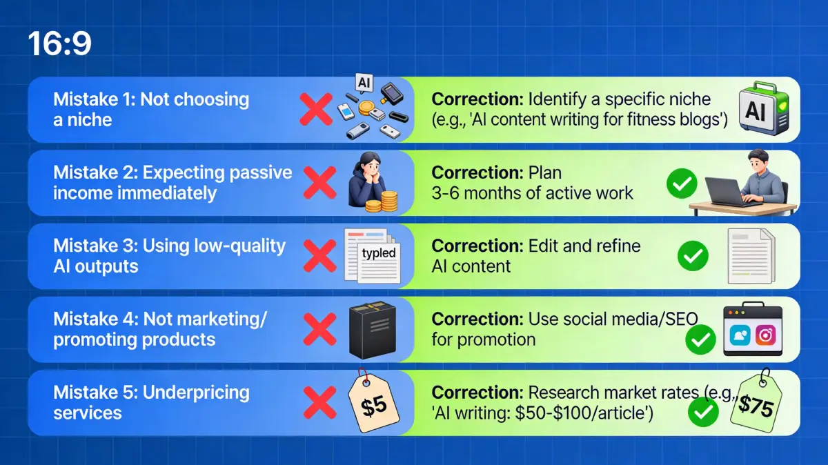 Common beginner mistakes when monetizing AI with corrections for each mistake